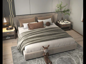 Modern Bedroom Interior Scene 26 3D Model