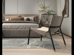 Modern Bedroom Interior Scene 26 3D Модель
