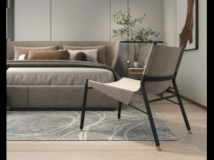 Modern Bedroom Interior Scene 26 3D Model