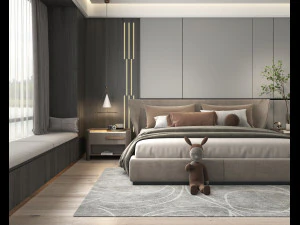 Modern Bedroom Interior Scene 26 3D Model