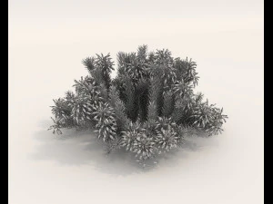 Realistyczny zestaw krzew&oacute;w 4 Model 3D