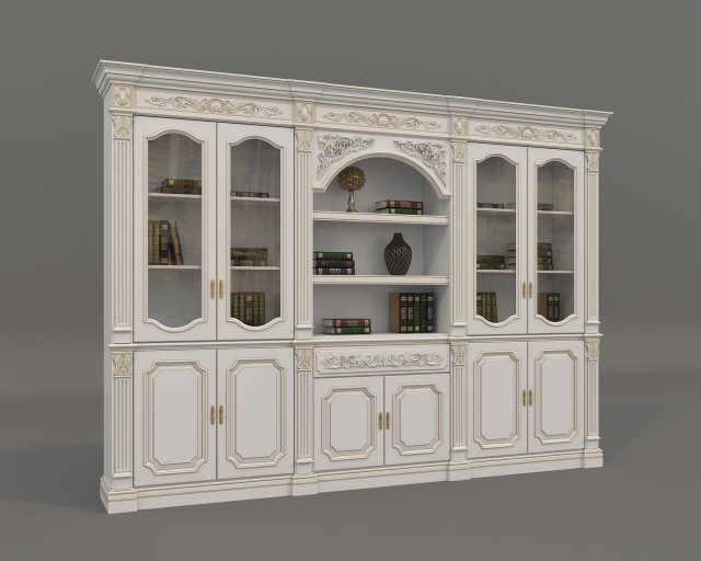 Display Cabinet Classic Style and Decoration 7 3D 모델 .c4d .max .obj .3ds .fbx .stl .blend 