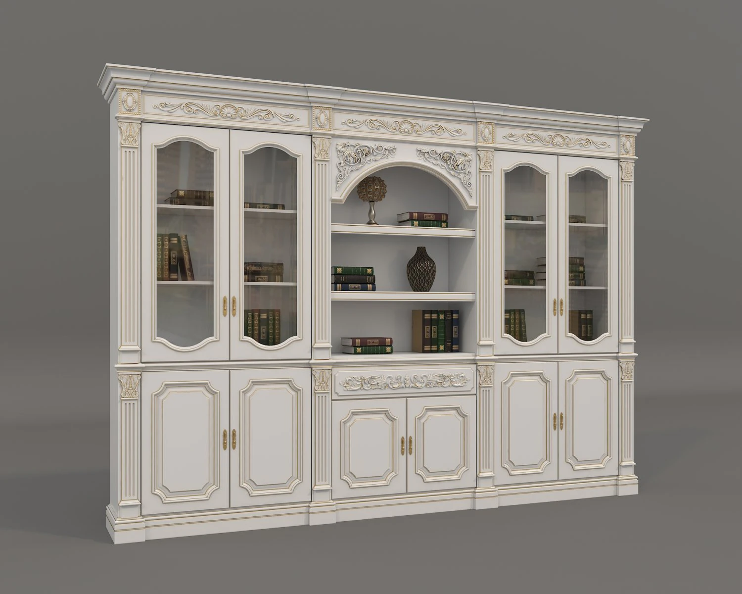 Display Cabinet Classic Style and Decoration 7 3D Model .c4d .max .obj .3ds .fbx .stl .blend 