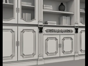 Display Cabinet Classic Style and Decoration 7 3D Model
