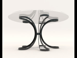 Contemporary Style Table and Chairs 14 3D Модель