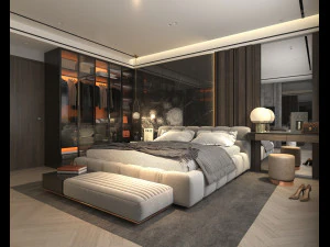 Modern Bedroom Interior Scene 27 3D Model