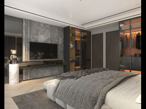 Modern Bedroom Interior Scene 27 3D Model