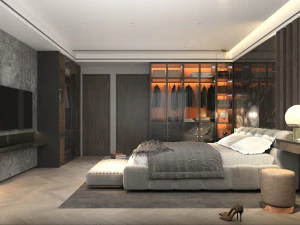 Modern Bedroom Interior Scene 27 3D Model