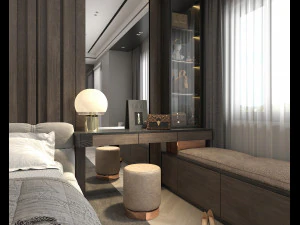 Modern Bedroom Interior Scene 27 3D Model