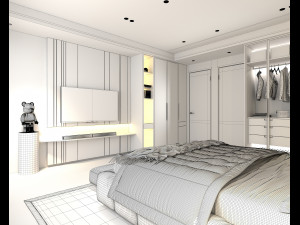 Modern Bedroom Interior Scene 27 Model 3D