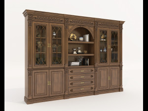 Display Cabinet Classic Style and Decoration 8 3D Model