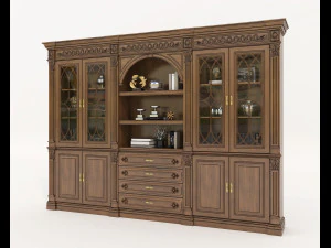 Display Cabinet Classic Style and Decoration 8 3D Model