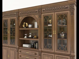 Display Cabinet Classic Style and Decoration 8 3D Model