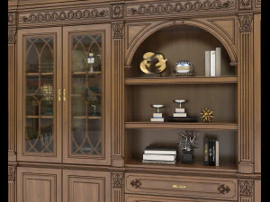 Display Cabinet Classic Style and Decoration 8 3D Model