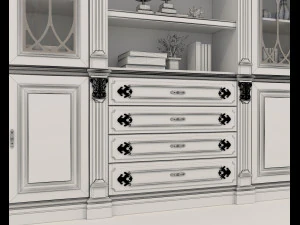 Display Cabinet Classic Style and Decoration 8 3D Model