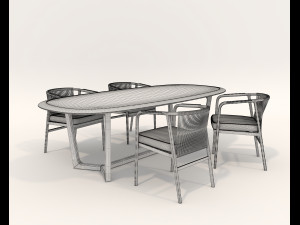 Dining Table and Chairs 4 Modello 3D