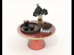 Contemporary Style Coffee Table and Armchair 17 3D-Modell