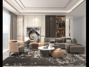 Modern Living Room Scene 4 3D Model