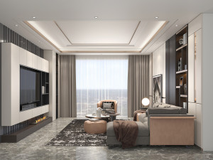 Modern Living Room Scene 4 3D 모델
