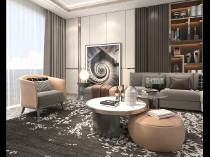 Modern Living Room Scene 4 3D 모델