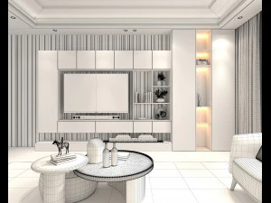 Modern Living Room Scene 4 3D Model
