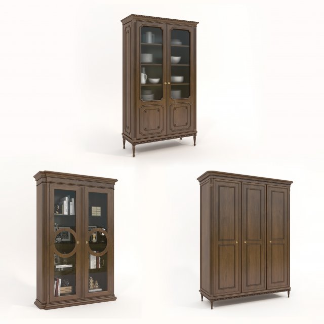 European Style Cabinets Collection 3D Модель .c4d .max .obj .3ds .fbx .stl .blend 