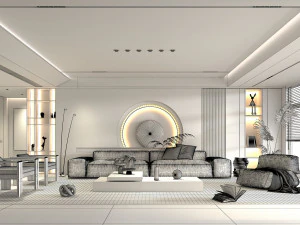 Modern Living Room Scene 5 3D Model
