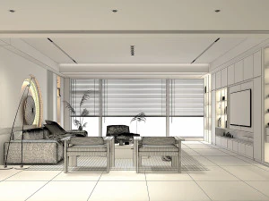 Modern Living Room Scene 5 3D Model