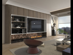 Living Room and Kitchen Scene 2 3D Модель
