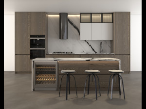 Living Room and Kitchen Scene 2 3D Модель