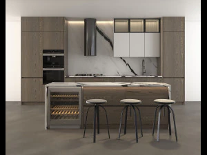 Living Room and Kitchen Scene 2 3D Model