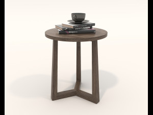 Wooden Coffee Table and Armchair 3D Model