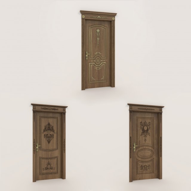 Classic Door Collection 3 3D Model .c4d .max .obj .3ds .fbx .lwo .lw .lws