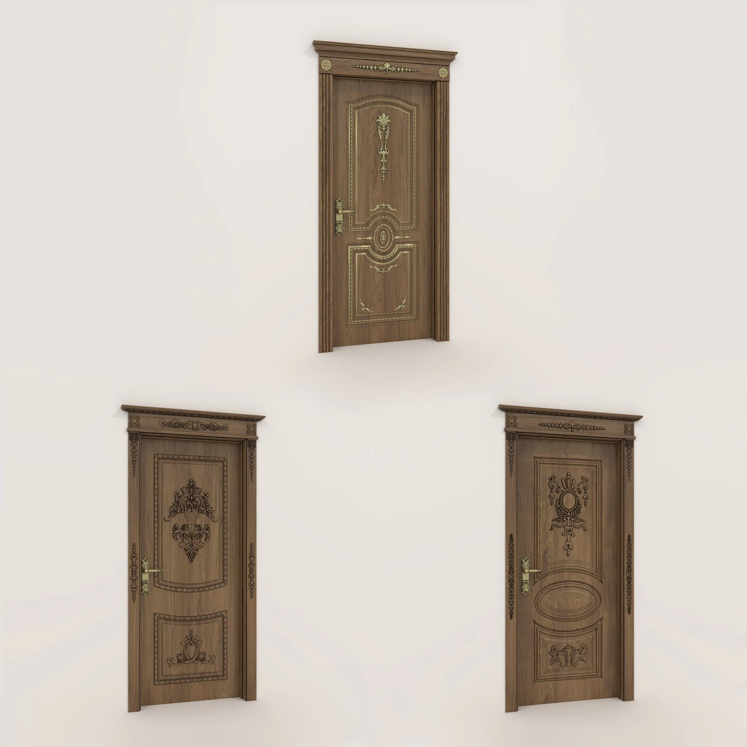 Classic Door Collection 3 3D Model .c4d .max .obj .3ds .fbx .stl .blend 