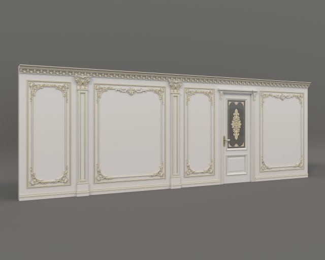 Classic Interior Wall Decoration 14 3D Model .c4d .max .obj .3ds .fbx .lwo .lw .lws