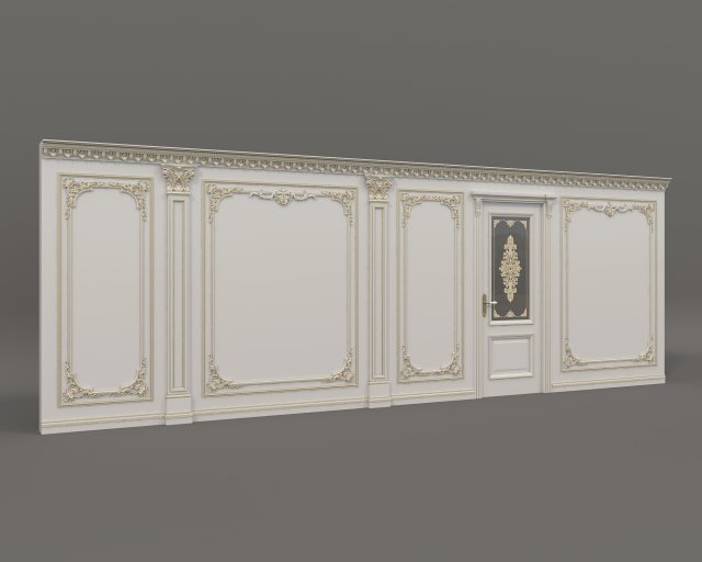 Classic Interior Wall Decoration 14 Model 3D .c4d .max .obj .3ds .fbx .stl .blend 