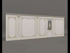 Классическая внутренняя отделка стен 14 3D Модель