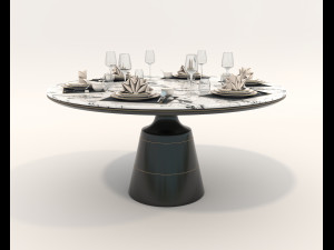 Dining Table and Chairs 5 3D Model