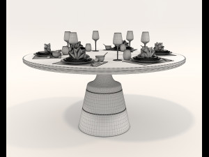 Dining Table and Chairs 5 3D Model