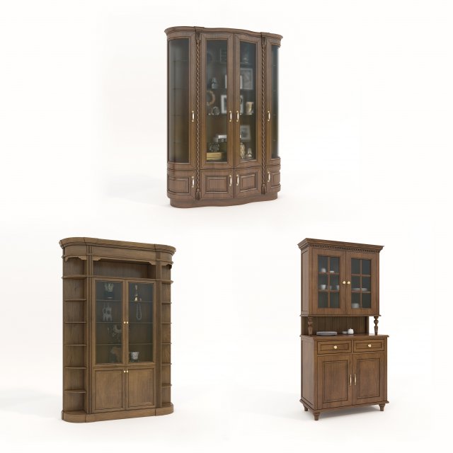 European Style Cabinets Collection 4 3D Model .c4d .max .obj .3ds .fbx .stl .blend 