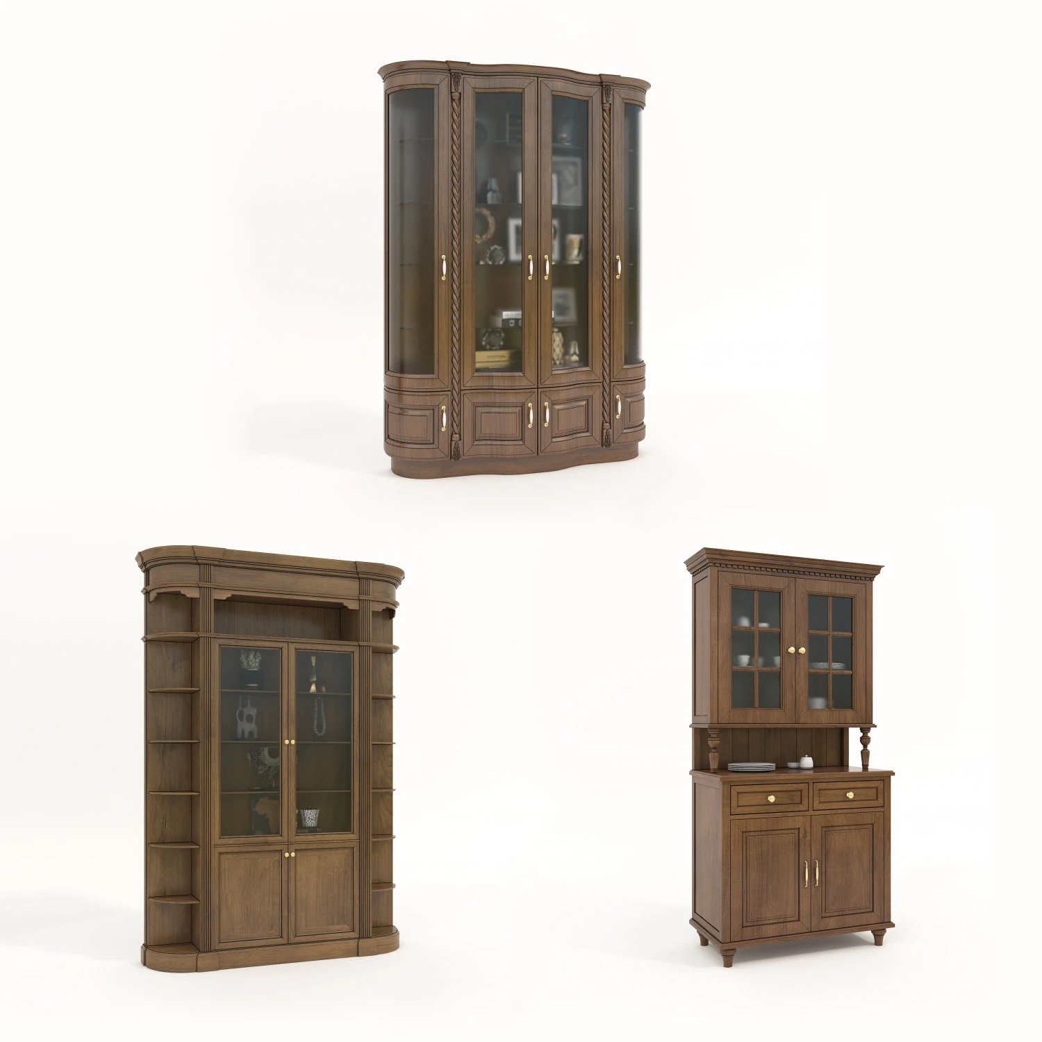 Colecci&oacute;n de gabinetes de estilo europeo 4 Modelo 3D .c4d .max .obj .3ds .fbx .stl .blend 