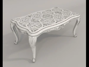 Classic Dining Table and Chairs 22 3D Model