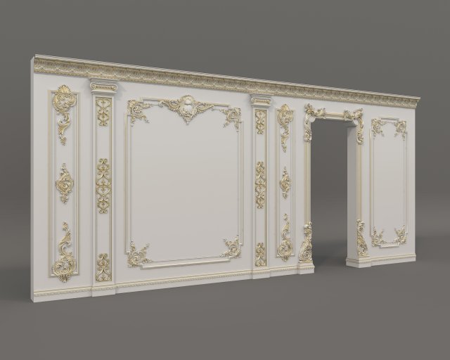 Classic Interior Wall Decoration 15 3D Model .c4d .max .obj .3ds .fbx .lwo .lw .lws