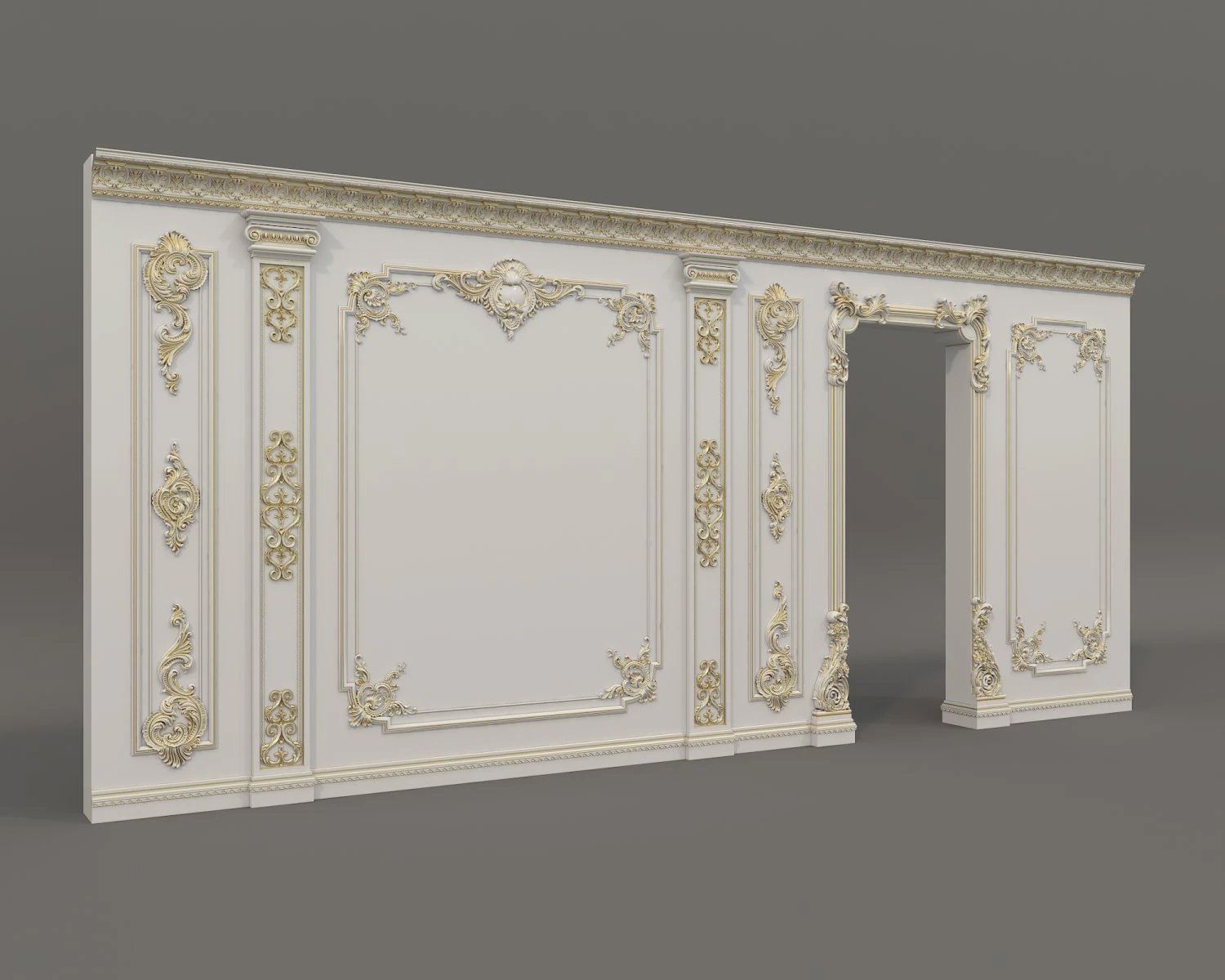 Classic Interior Wall Decoration 15 3D Model .c4d .max .obj .3ds .fbx .stl .blend 