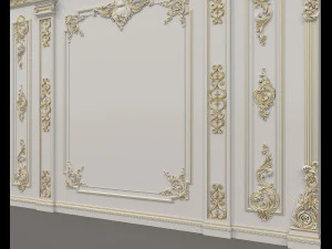 Classic Interior Wall Decoration 15 3D Model