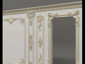 Classic Interior Wall Decoration 15 3D Model