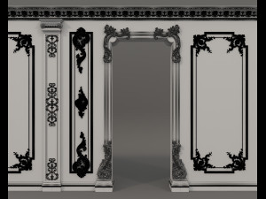 Classic Interior Wall Decoration 15 Model 3D