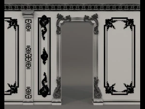 Classic Interior Wall Decoration 15 3D Model