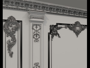 Classic Interior Wall Decoration 15 Model 3D