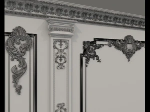 Classic Interior Wall Decoration 15 3D Model